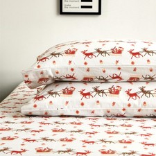 Elegant Comfort 4-Piece 100 Turkish Cotton Flannel Sheet Set - Holiday