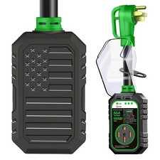 RVRVHOMM 18000J RV Surge Protector 50 Amp Flag Design Power, Over/Under Volt