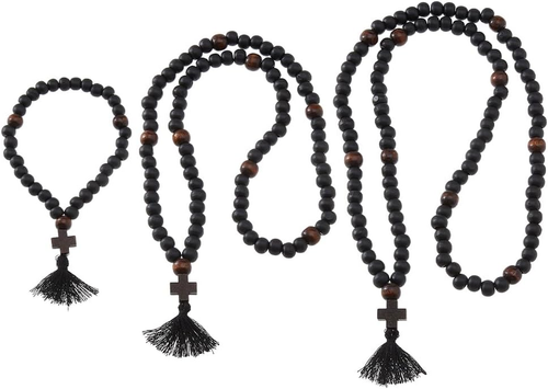 Cuerda de oración ortodoxa cristiana cosmética 3 piezas Chotki de madera 30/80/100 nudos An - Imagen 9 de 12