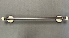 18" Alexandria Towel Bar Set Rubbed Bronze and Aged Ceramic