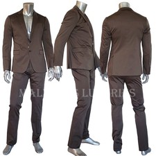 ARMANI COLLEZIONI SUIT MENS OLIVE COTTON JACKET PANTS MODERN FIT sz 50