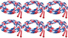 Champion Sports Plastic Segmented Jump Rope, 16 Feet - Blue/Red/White 6-Pack 