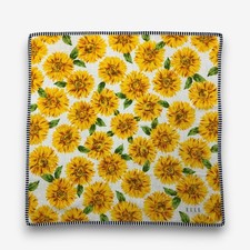 Vintage Elle Handkerchief Scarf Floral Luxury Neckerchief Sunflower Square 16x16