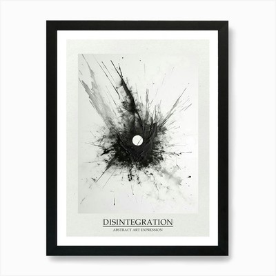 Desintegration Abstrakt Schwarz und W Gerahmtes Wandbild Poster Leinwanddruck Bild