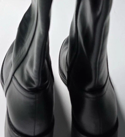 Kensie NAYA Black Knee High Boots Sz 8M Manmade 2” Heel Womens - Image 3 of 4