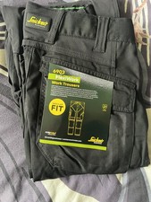 SNICKERS 6903 Flexiwork W35 L32 (50)WORK TROUSER Black Workwear Belt