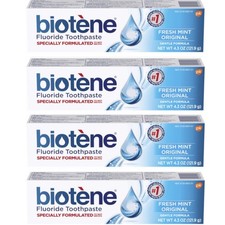 4 Pack Biotene Fluoride Toothpaste Fresh Mint 4.3Oz Each