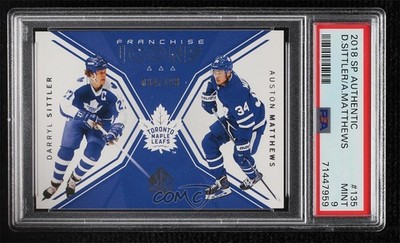 2018 SP Authentic Franchise Icons Auston Matthews Darryl Sittler PSA 9 MINT 0ll