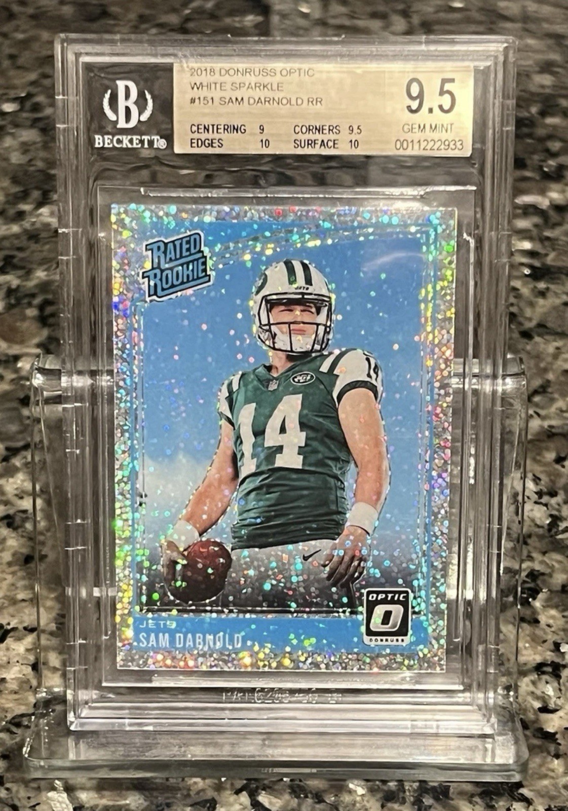 2018 Donruss Optic White Sparkle #151 Sam Darnold Rookie RC BGS 9.5 Gem Mint