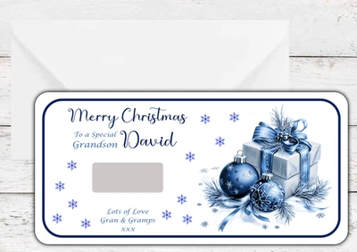 JUSTGORJUS Christmas Present Scratch Card Personalised Surprise Reveal Ticket Gift Voucher