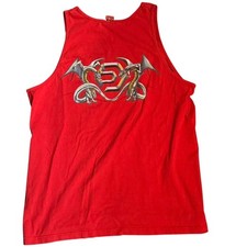 Vintage 90s Ocean Pacific Dragon Graphic Red Tank Top Size XL FREE SHIPPING
