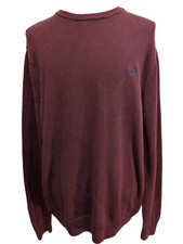 Pull Chaps vintage bordeaux col rond homme taille XL/XXL