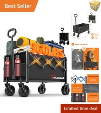 Heavy-Duty Foldable Utility Shopping Cart - 360 lbs Capacity, Waterproof Fabric