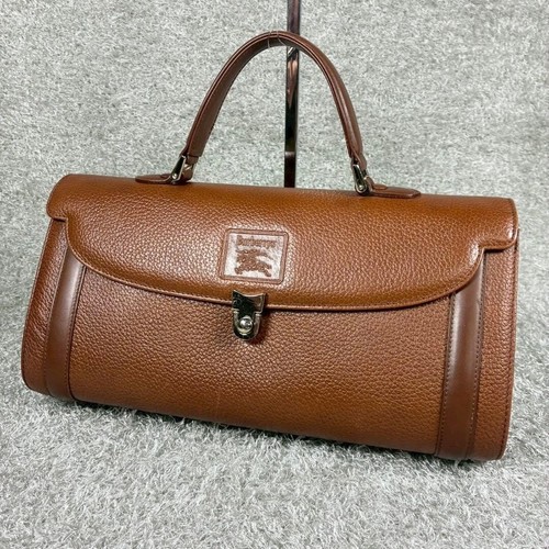 BURBERRYS Handbag Leather Brown Vintage Authentic From Japan