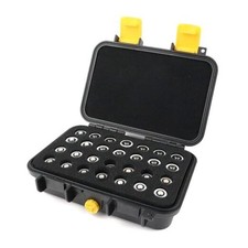 CR2 CR123A Lithium Battery Organizer Case, 28 Slots, Waterproof Hard Case for