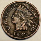 1889 Indian Head Cent Penny Coin  FREE SHIPPING