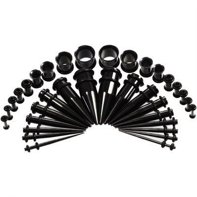 36Pcs/Lot 14G-00G Ear Gauges Stretching Kit Tapers Plugs Eyelets Stainless Steel
