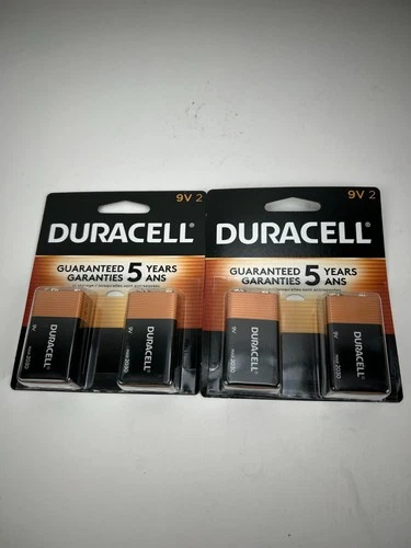 DURACELL 9 VOLT BATTERIES 4 TOTAL BATTERIES EXP. 2030 NEW SEALED PACKAGING