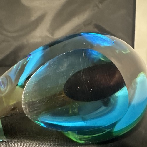 Large Stunning MUrano Art Glass Sommerso w/ Millefiori eyes Blue Purple Yellow - Picture 16 of 24
