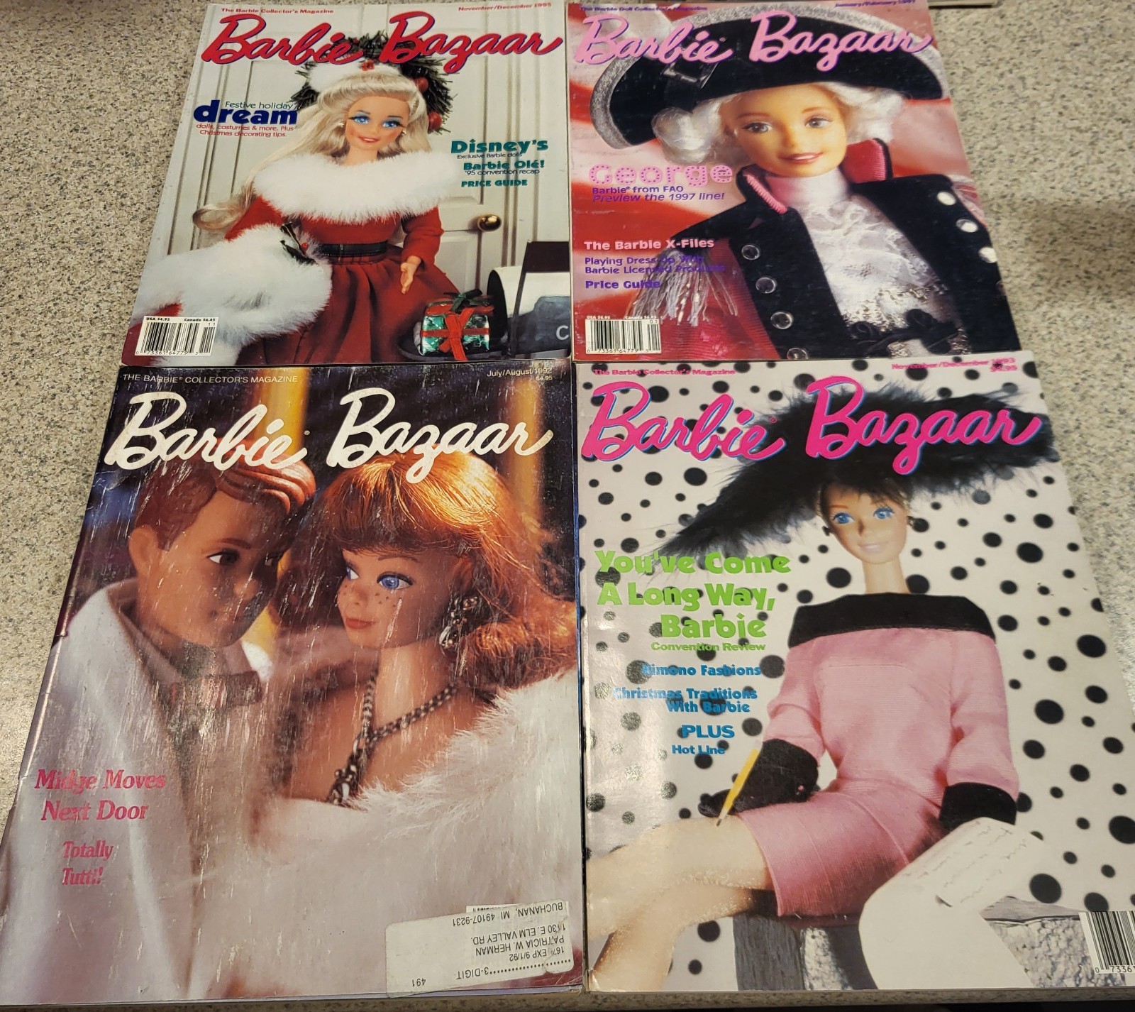 Barbie Bazaar Magazine various 1991-2003 Lot Of 22, Excellent Flat Rate Shipping