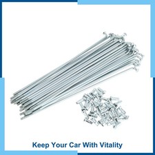 1Set 12G 159 mm Length Bicycle Spokes Nipple Carbon Steel Galvanized Silver Tone