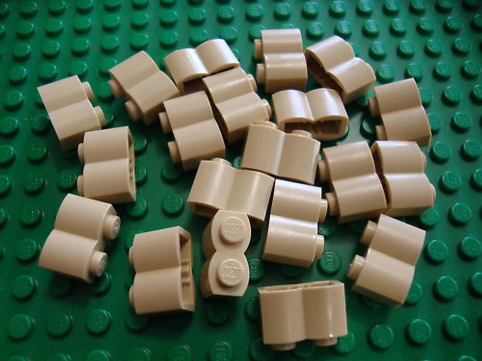 Lego 2x1 Tan Rounded Bricks QTY20 City Town Western