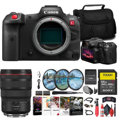 Canon EOS R5 C Mirrorless Cinema Camera + Canon 24-70mm Lens + 64GB Card + More