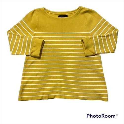 Tahari Yellow Striped Sweater Women's 