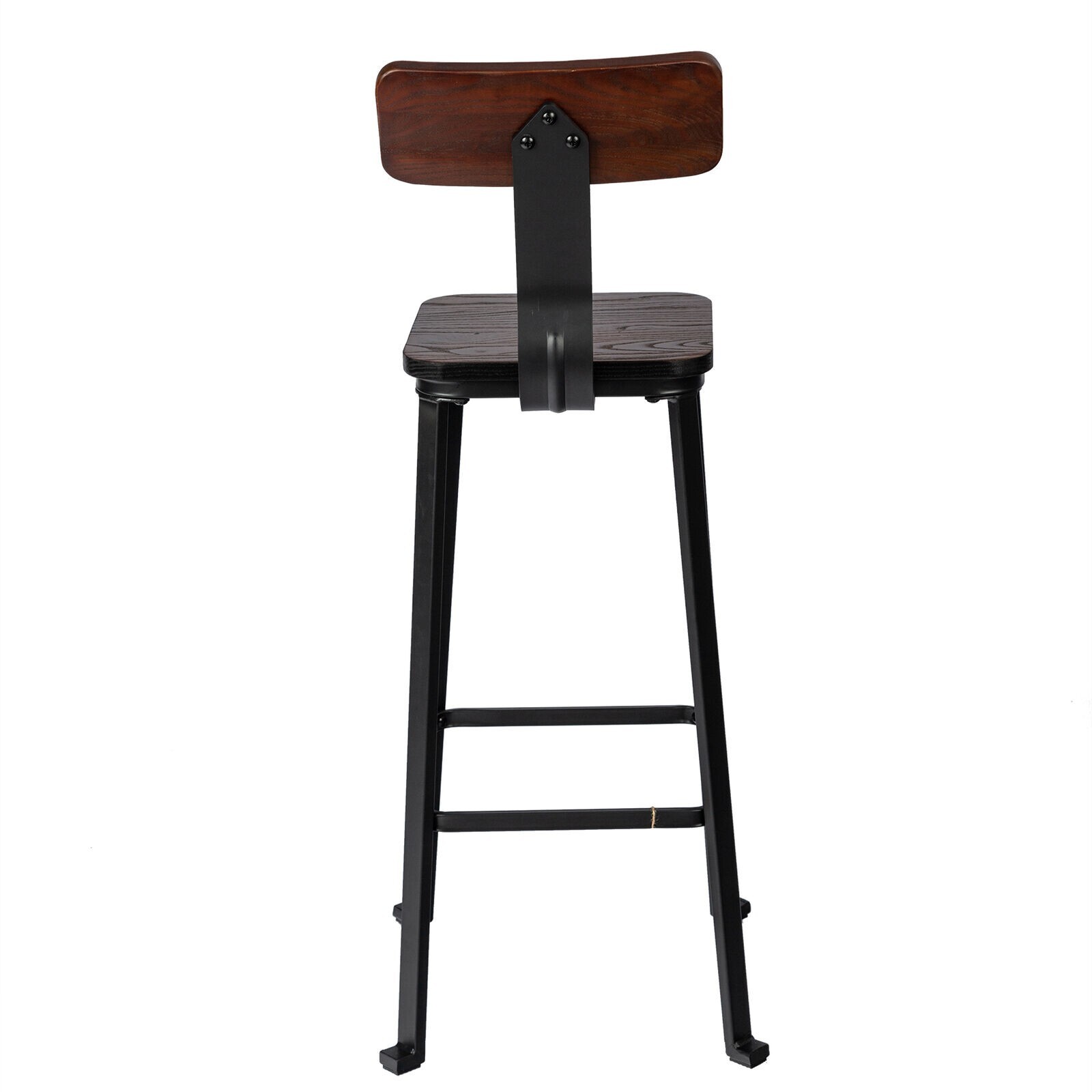 Set of 2 Metal Counter Bar Stools Pub Industrial 30" Height w/ Wood