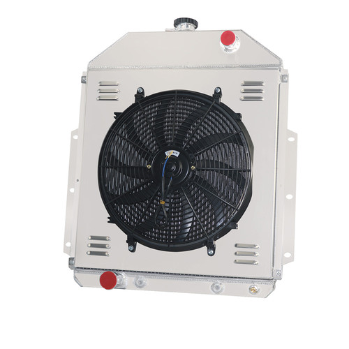 Fit 1942-1952 50 Fitd F-1 F-2 F-3 F-4 Trucks V8 AT MT 3 Row Radiator+Shroud Fan - Picture 11 of 17