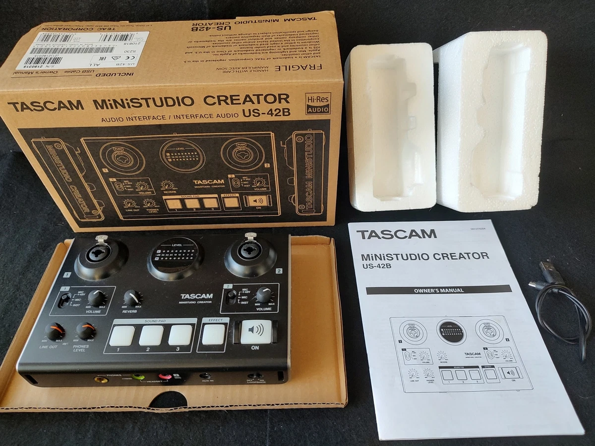 TASCAM MiNiSTUDIO CREATOR US-42B USB Podcasting Recording w/Manual, Box-f1030-