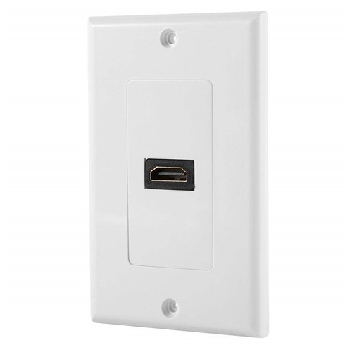 1Port 4K HDMI 90° Angle HDTV Wall Plate FacePlate Panel Coupler Outlet Extender - Picture 2 of 4