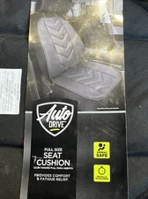Auto Drive 1Piece Full Size Car Seat Cushion Leather Black - Universal Fit, 20C