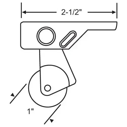 Rite Screen Patio Screen Door Roller Assy. 1in Nylon Wheel 900-20072 - Picture 2 of 2