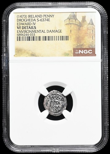 IRELAND. Edward IV, 1471-1483. Silver Penny. Drogheda, S-6374E, NGC VF Details - Picture 3 of 4