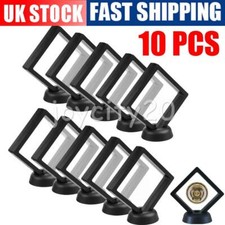 10pcs Jewelry 3D Floating Display Frame Case/Box Coin Display Stand Holder UK