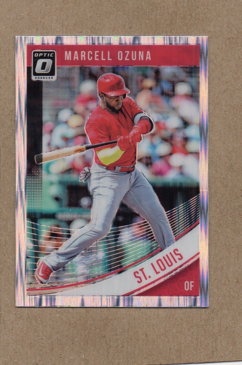 marcell ozuna 103 cardinals 2018 optic shock refractor prizm card