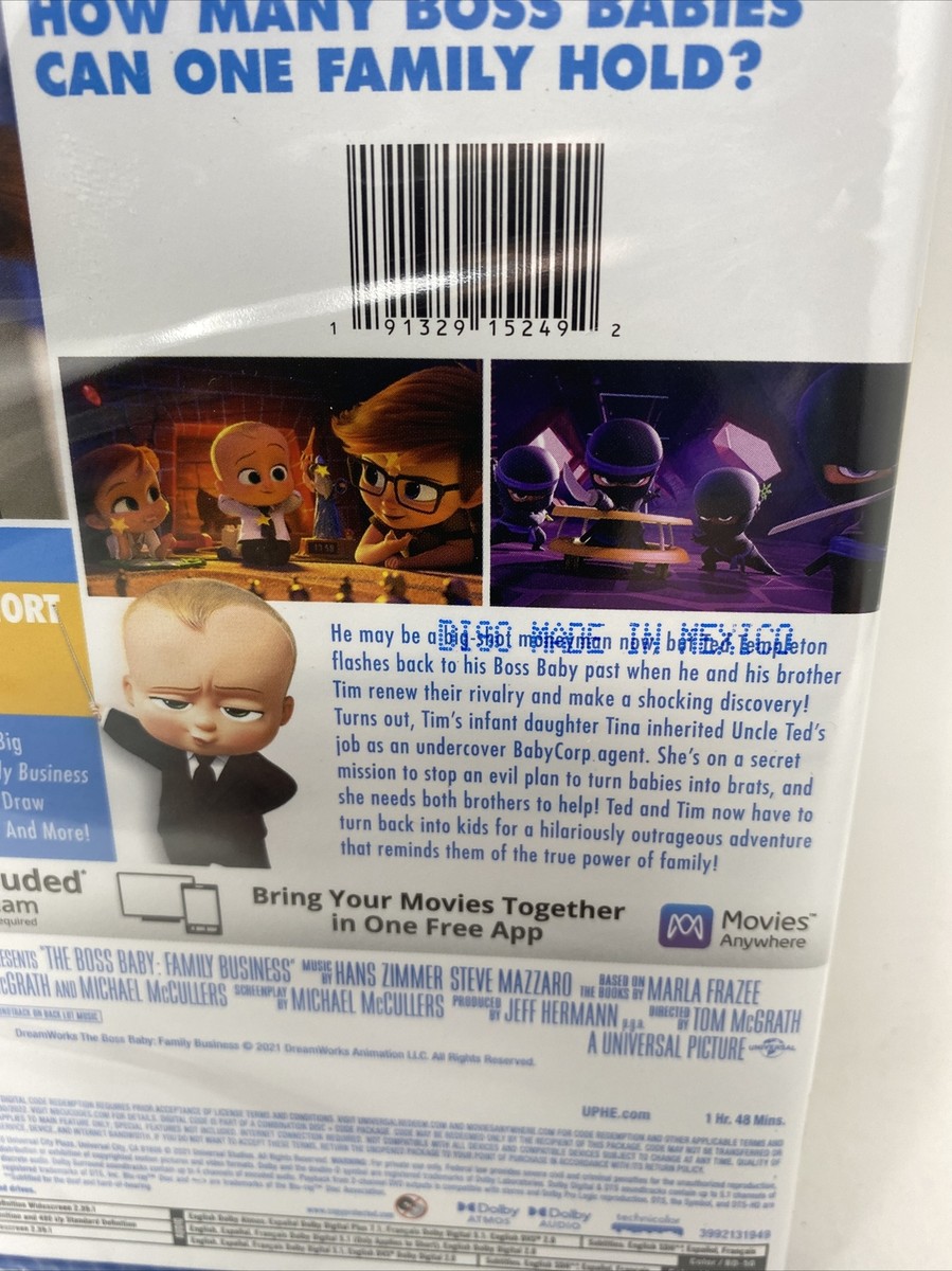 ＢＯＳＳ　Ｂｌｕ－ｒａｙ　ＢＯＸ（Ｂｌｕ－ｒａｙ　Ｄｉｓｃ） The Boss Baby Family Business 2021, Blu-ray+DVD+Digital Code