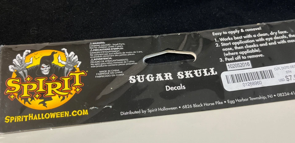 Face Art SUGAR SKULL Cosplay Costume Spirit Halloween NEW - Image 3 of 3