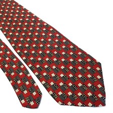 Robert Talbott Mark Shale Red Red Geometric Wide Silk Tie