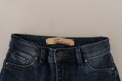 JOHN GALLIANO Kids Jeans Blue Washed Cotton Stretch Logo