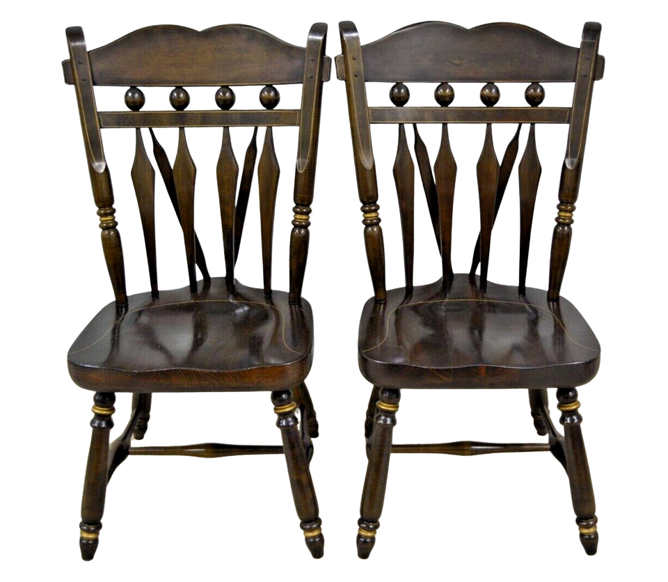 Ethan Allen Antiqued Pine Dining Side Chairs Old Tavern Pine