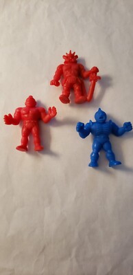 VINTAGE 80's M.U.S.C.L.E. MEN KINNIKUMAN BLACK KING PLUS 2 OTHERS