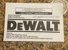 Instruction Manual for Dewalt DWX726 Rolling Miter Saw/Planner Stand