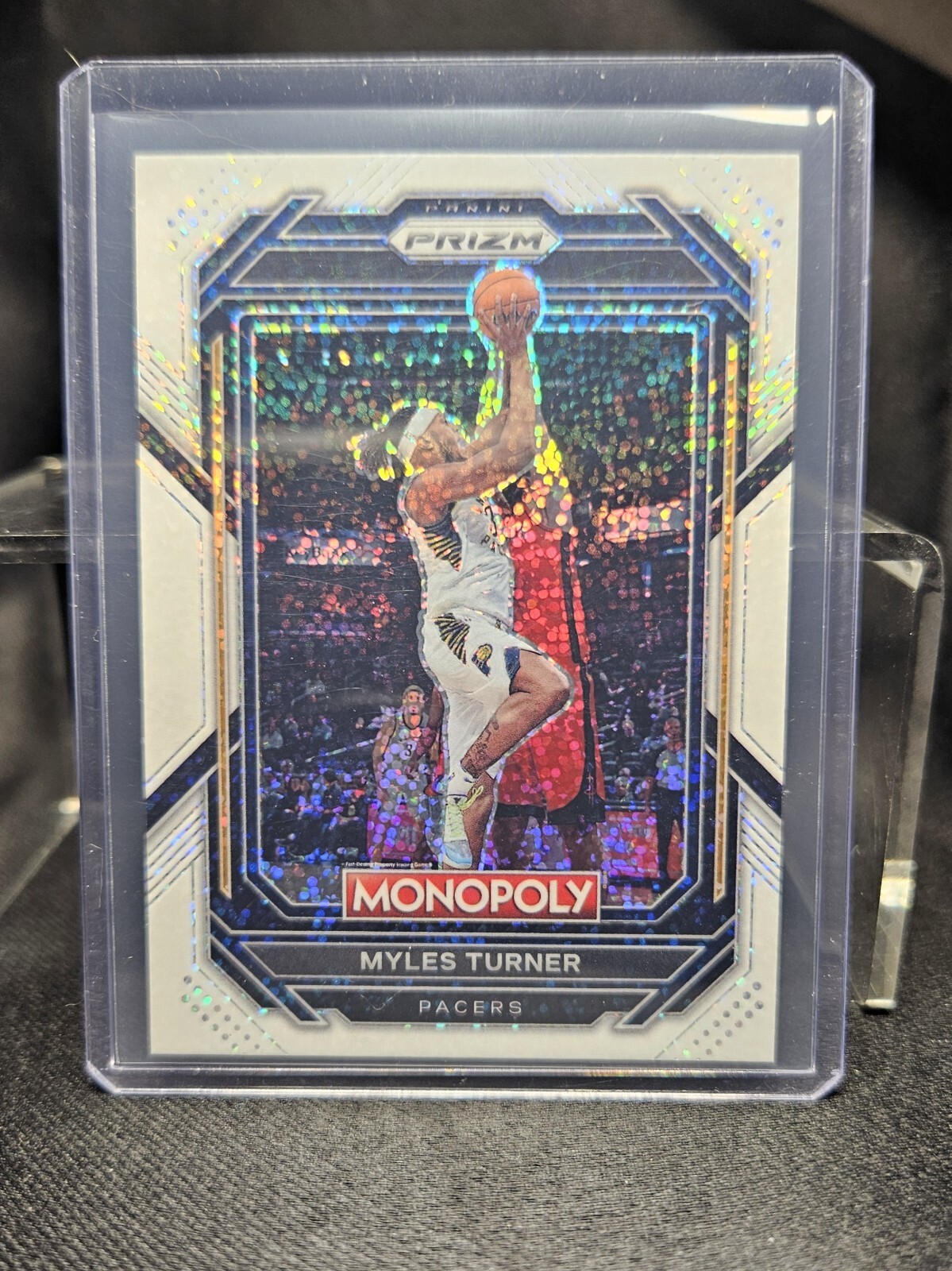 Myles Turner WHITE SPARKLE Prizm SP 2022 Panini Prizm Monopoly RARE Variant