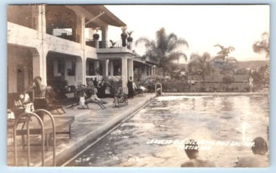 RPPC Swimming Pool Hotel Ruiz Galido Fortin VERACRUZ Mexico Postcard
