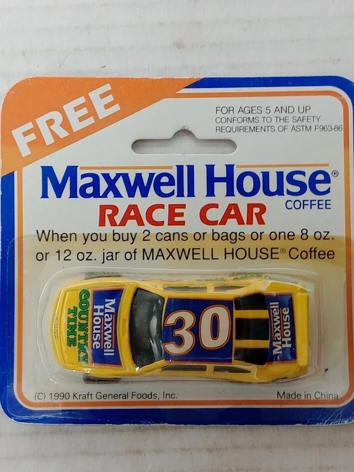 Coche de carreras Kraft General Foods NASCAR Maxwell House #30 1990 escala 1:64 sellado Foto 2 de 3