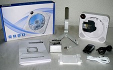 Mobile CD MP3 Player USB AUX FM Radio EQ BT LCD Bluetooth aufladbar 2000mAh Weiß