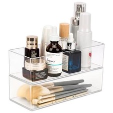 Acrylic Organizer, 2PK Cube Sections Makeup Organizer for 1 1 Compartment