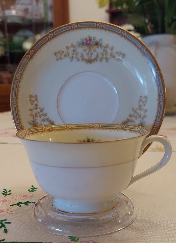 Noritake Floral Design Cup, Saucer, Made in Occupied Japan